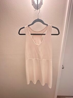 Fabletics Off White Sleeveless V-Neck Tank Dress